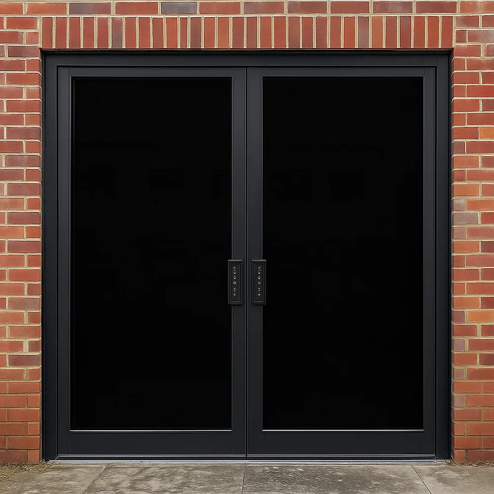 Windows covered with opaque blackout privacy window film