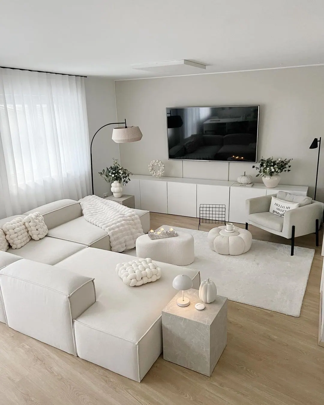 Living room with glare from large windows in Five Dock