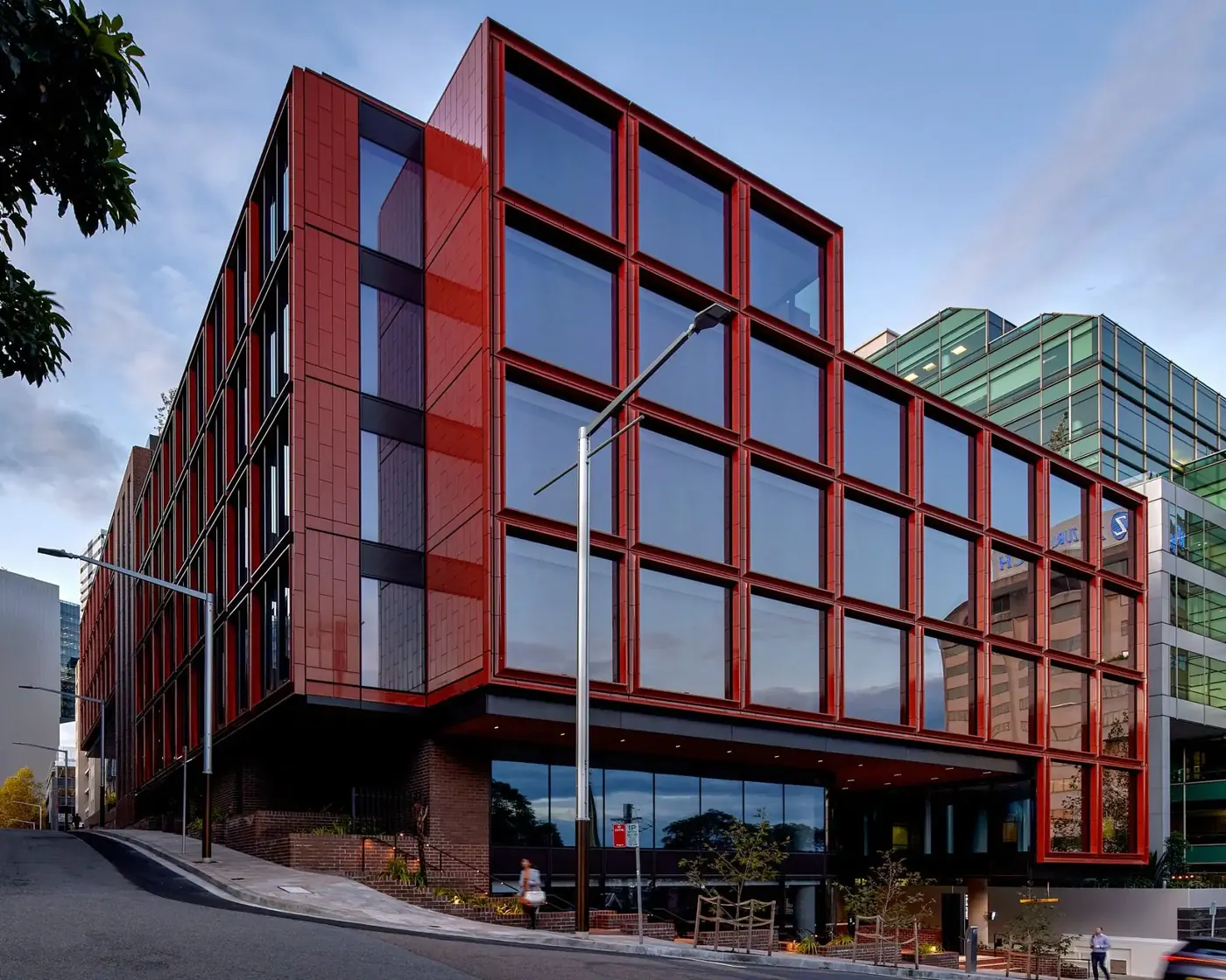 Glass office building in the Parramatta CBD
